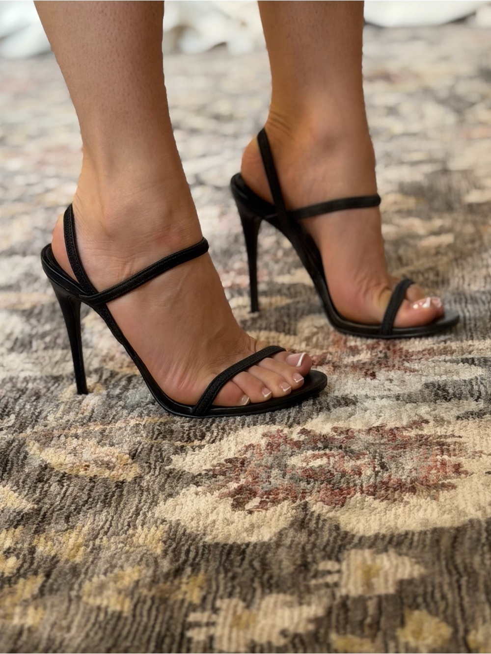 Steve Madden Black Strappy Stiletto Sandals